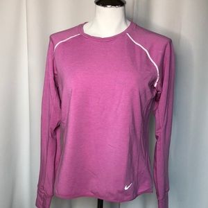Nike Running Long Sleeve Dri-Fit Shirt Pink Medium